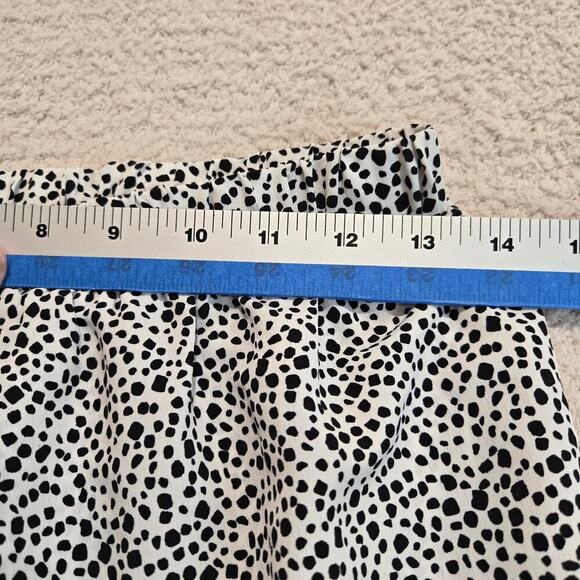 Princess Polly Black and White Dotted Mini-skirt Ruffle Hem Sz 4 New Preppy - Picture 2 of 6